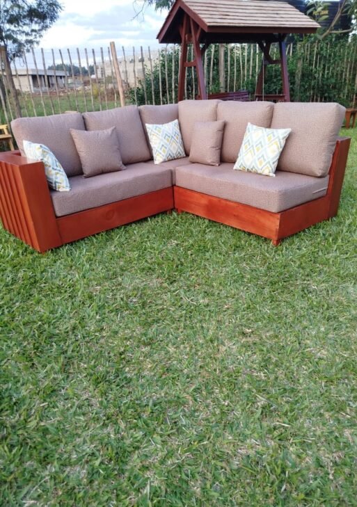 L-Squared Wooden Sofa